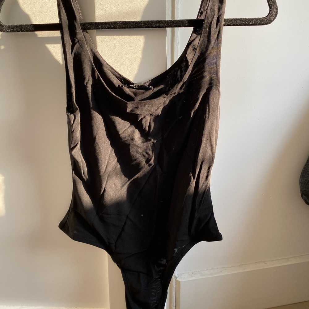JLUX Black Mesh Bodysuit Tank Top 😍